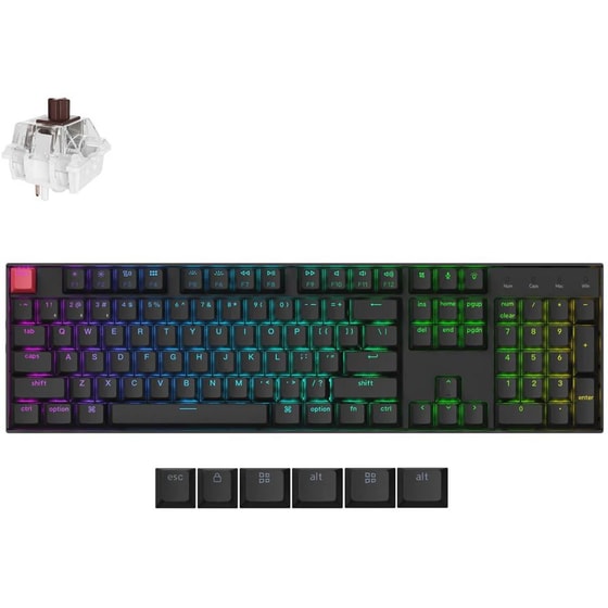 Keychron K10 V2 K10X-B3 Ασύρματο Gaming Μηχανικό Πληκτρολόγιο με Keychron Super Brown διακόπτες και RGB φωτισμό (Αγγλικό US) image 0