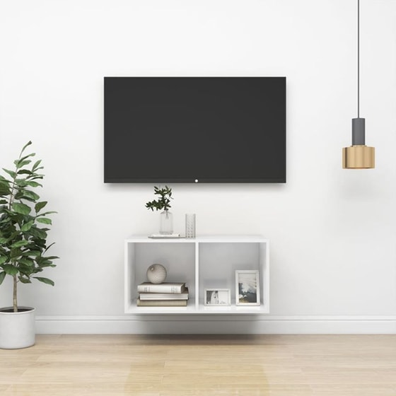 Έπιπλο Τηλεόρασης VidaXL από Μοριοσανίδα 37x37x72cm - Λευκό image 1