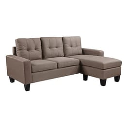 Τριθέσιος Γωνιακός Καναπές Woodwell Porto 
185x128cm - Καφέ