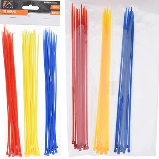 Σετ Δεματικών Καλωδίων (cable Ties Set ) Χρωματιστά 25cm 50 Τεμάχια Y64800650 Fx Tools image 0