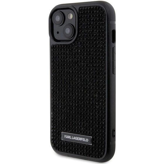 Θήκη Apple iPhone 15 - Karl Lagerfeld Rhinestones Metal Plate Logo Collection - Black image 7