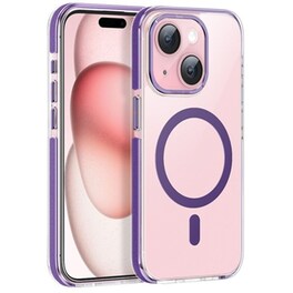 Θήκη Apple iPhone 15 - HOCO AS6 Magnetic Series με MagSafe - Διάφανο/Μωβ