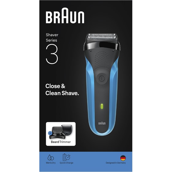 BRAUN 310BT/BLU Ξυριστική Μηχανή Επαναφορτιζόμενη Μαύρο -Μπλε image 3