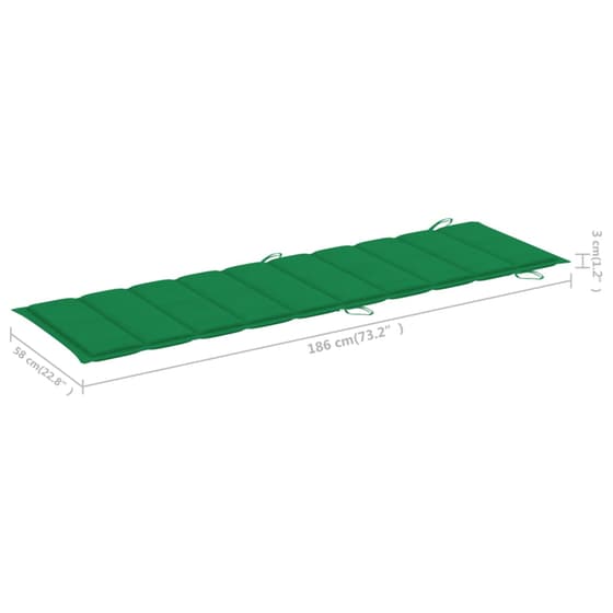 Ξαπλώστρα VidaXL από Μασίφ Ξύλο Ακακίας 184x55x64 cm - Πράσινη image 16