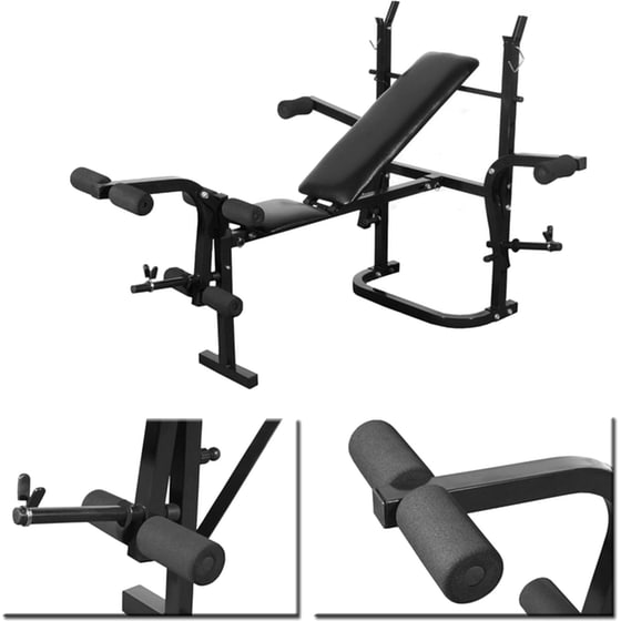 Σετ Ρυθμιζόμενος Πάγκος Γυμναστικής VidaXL 156x123cm - Μαύρος image 5