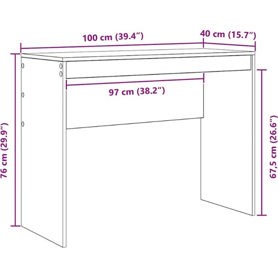Γραφείο VidaXL 145,5x40x127 cm - Μαύρη Οξιά (2 τεμ.) image 14
