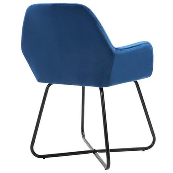 Καρέκλες Τραπεζαρίας Vidaxl Βελούδινες 2 Τμχ - Μπλε image 4