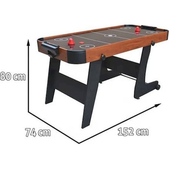 Επιδαπέδιο Τραπέζι Aria Trade Air Hockey Πτυσσόμενο Ξύλινο Καφέ - 152x74x80 cm image 1