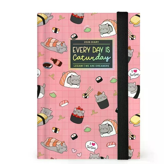 Ημερολόγιo Ημερήσιο Legami 2026 12Μ Small Photo Sushi Cat image 0