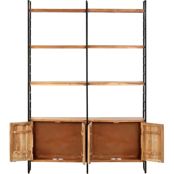 Βιβλιοθήκη VidaXL Μεταλλική με 2 Πόρτες 124x180 cm - Καφέ image 2