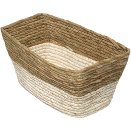 Καλάθι Αποθήκευσης Spitishop Ψάθινο 31x15cm - Καφέ/Μπεζ