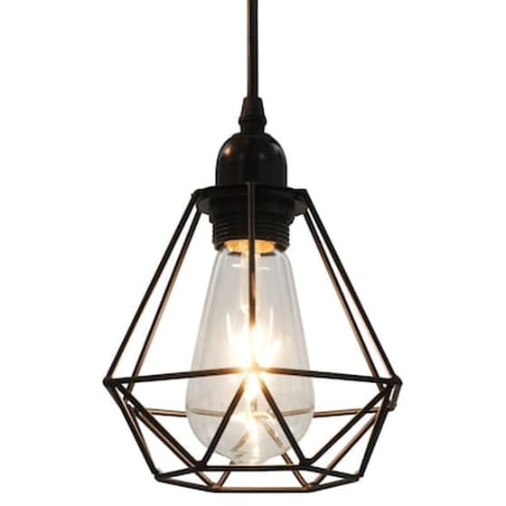 Vidaxl Φωτιστικό Οροφής Με Σχέδιο Διαμαντιού Μαύρο 3 Λαμπτήρες Ε27 image 4