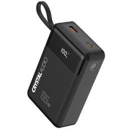 Powerbank Crystal Audio 20.000 mAh + Καλώδιο - Μαύρο