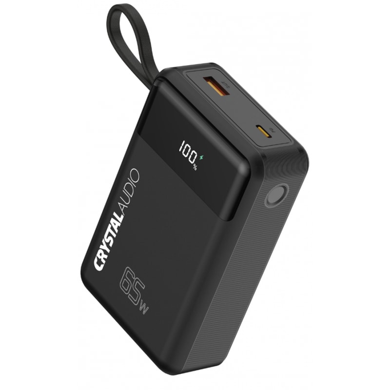 CRYSTAL AUGIO Powerbank Crystal Audio 20.000 mAh + Καλώδιο - Μαύρο