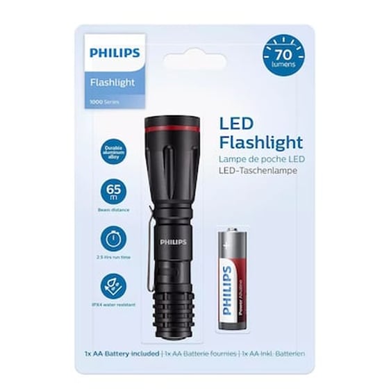 Philips Φορητός Φακός Led Sfl1000p-10, 1000 Series, 70lm, Μαύρος image 1