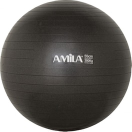 Μπάλα Γυμναστικής Amila Κατάλληλη για Pilates 1 kg 55 cm από PVC - Μαύρο