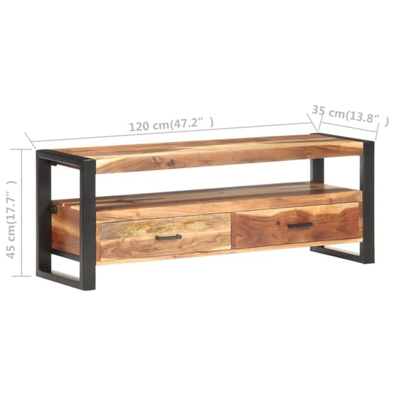 Έπιπλο Τηλεόρασης VidaXL Ξύλινο/Μεταλλικό 120x35x45cm - Καφέ image 10