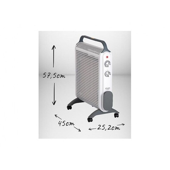 ADLER AD 7750 Με 2 Επίπεδα Θέρμανσης Και Ροδάκια 2000W Θερμοπομπός Δαπέδου Λευκός image 5