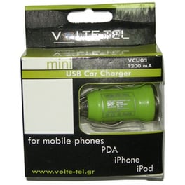 USB MINI VCU09 1200MA GREEN ΦΟΡ/ΗΣ ΑΥΤΟΚ