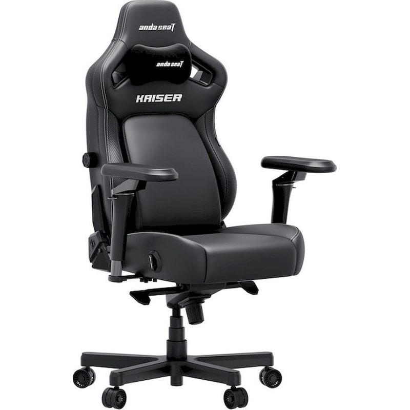 Καρέκλα Gaming Anda Seat Kaiser 4 V2 XLarge με 6D Μπράτσα από Δερματίνη - Μαύρη