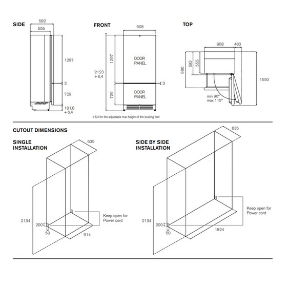 BERTAZZONI RBM90S5FPNSXPRO 556 Lt Inox Εντοιχιζόμενος Ψυγειοκαταψύκτης image 16
