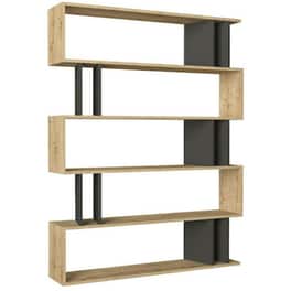 Βιβλιοθηκη Welhome από Μελαμίνη 122x26x159 cm - Ανθρακί/Μπεζ