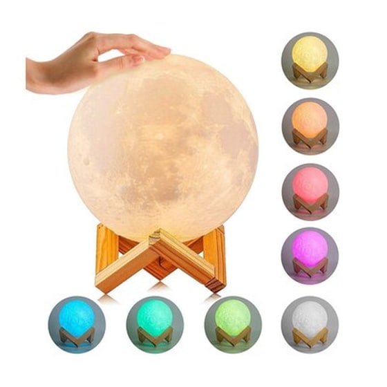 Επαναφορτιζόμενο Φωτιστικό Αφής Φεγγάρι 3d Με Led Εναλλασσόμενο Φωτισμό Gem Bn2223 image 2