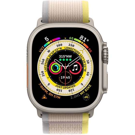 Apple Watch Ultra Titanium 49mm GPS + Cellular - Yellow/Beige Trail Loop S/M image 1