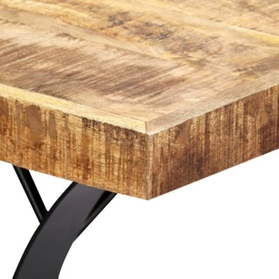 Τραπεζαρία Vidaxl από Μασίφ Ξύλο Μάνγκο 180x90x76 cm - Μαύρο/Καφέ image 5