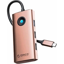 USB Hub Orico PW11-6PR-RG-EP USB-C με  3 θύρες - Ροζ