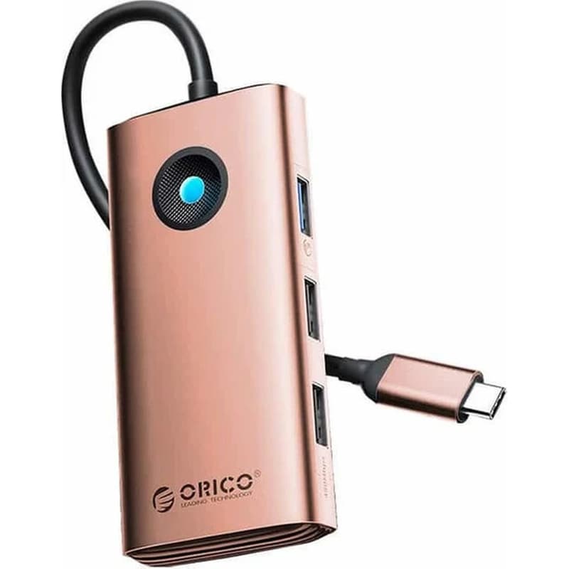 USB Hub Orico PW11-6PR-RG-EP USB-C με 3 θύρες - Ροζ