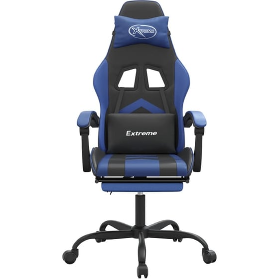Καρέκλα Gaming VIDAXL 3143902 με Υποπόδιο από Τεχνητό Δέρμα - Μαύρο image 1