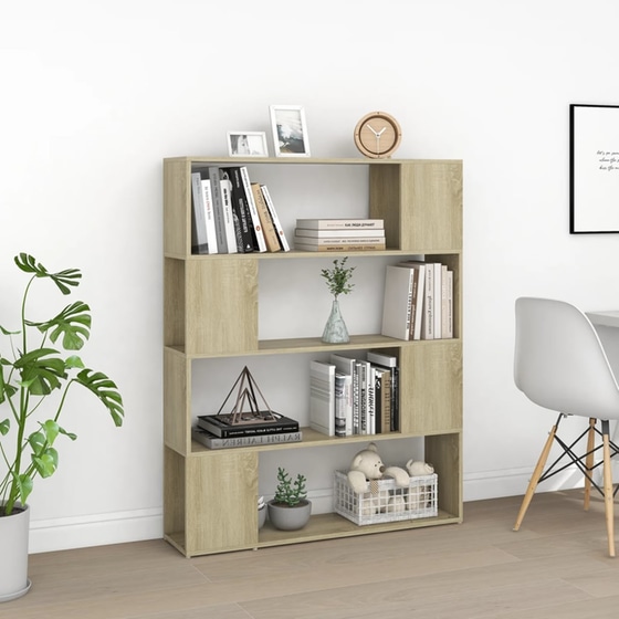 Βιβλιοθήκη VidaXL από Μοριοσανίδα 100x24x124 cm - Δρυς/ Sonoma image 6