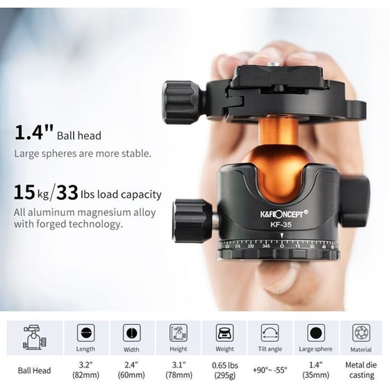 K&F Concept SP4022M1 Τρίποδο για Φωτογραφικές Μηχανές DSLR image 3