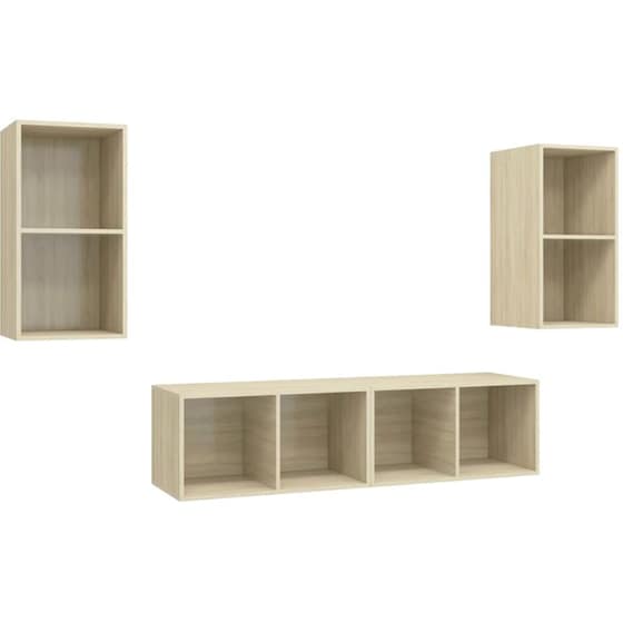 Έπιπλα Τηλεόρασης VidaXL από Μοριοσανίδα 4 Tμχ 37x37x72 cm - Καφέ image 0