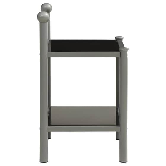 Κομοδίνο Vidaxl Μεταλλικό 2τμχ 45x34.5x60.5 cm - Γκρι Μαύρο image 2