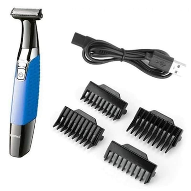 KEMEI KM-1910 Ξυριστική Μηχανή Επαναφορτιζόμενη Μπλε KEMEI