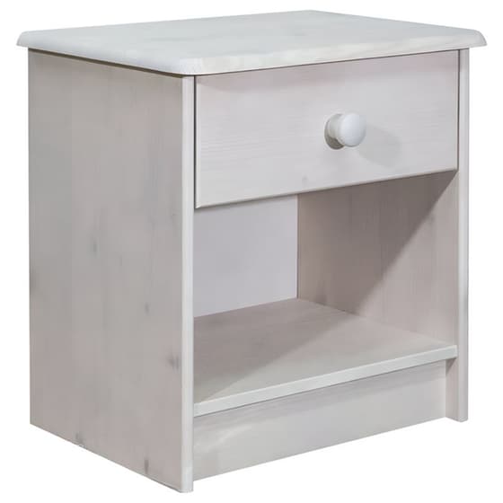 Κομοδίνο Vidaxl Από Μασίφ Ξύλο Πεύκου 41x30x42 cm - Λευκό image 0