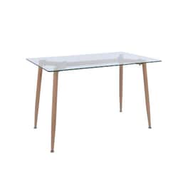 Τραπέζι Woodwell  Γυάλινο/Μεταλλικό C11054 120x70x75 cm - Καφέ