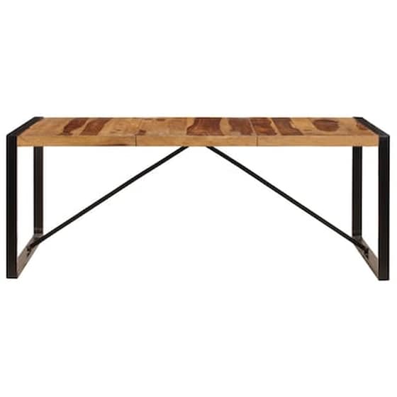 Τραπεζαρία Vidaxl από Μασίφ Ξύλο Sheesham 200x100x75 cm - Μαύρη/Καφέ image 2
