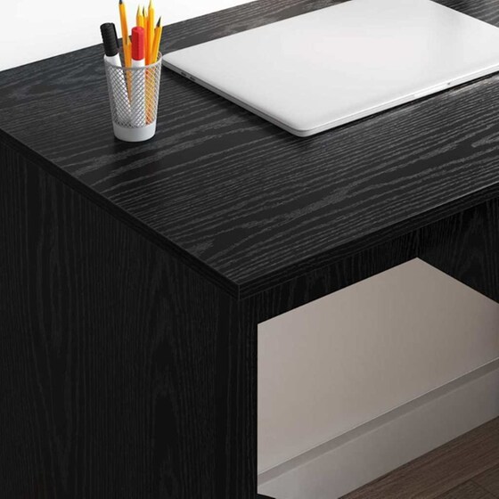 Γραφείο VidaXL από Επεξεργασμένο Ξύλο 90x49x75 cm - Μαύρη Οξιά image 3