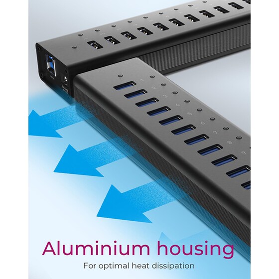 Icy Box IB-AC6113 USB Hub 14-Port USB 3.0 συμβατό με USB-A image 7