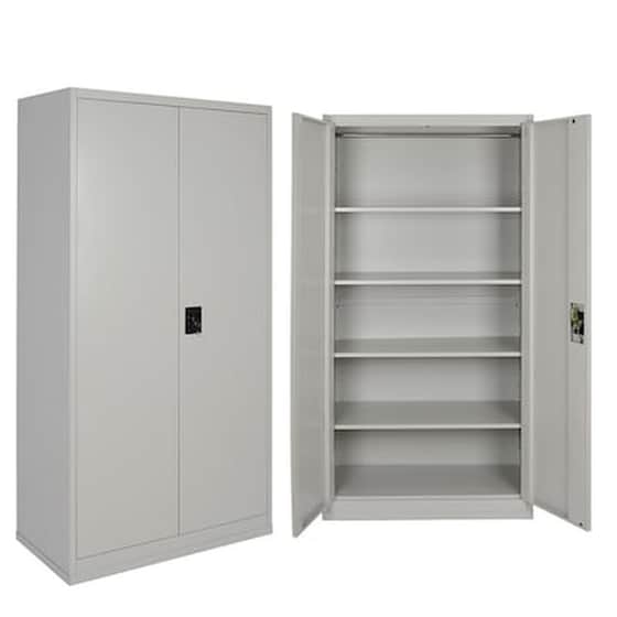 Ντουλάπα Steelen Δίφυλλη Μεταλλική 90x45x181 cm - Γκρι image 0