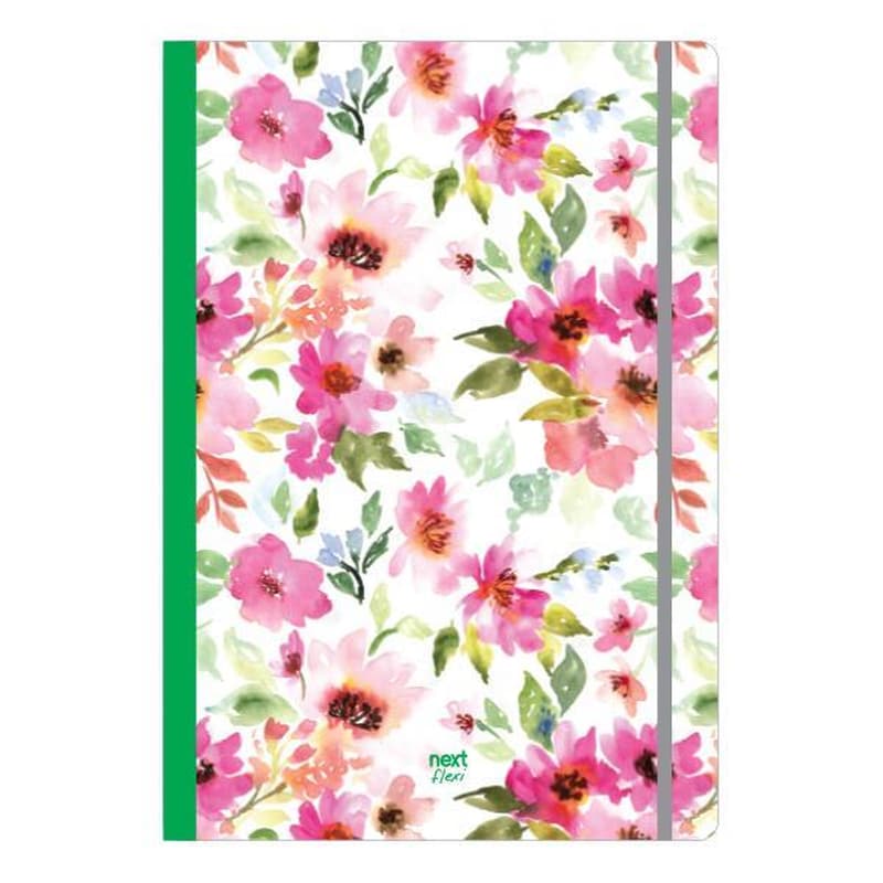 NEXT Next Trends Flowers Τετράδιο Flexi Λάστιχο 17x25εκ. 2θεμ. 80φ.