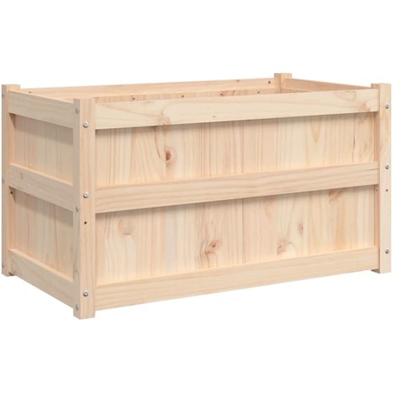 Ζαρντινιέρες VidaXL από Μασίφ Ξύλο Πεύκου 2Τμχ - Μπεζ image 3