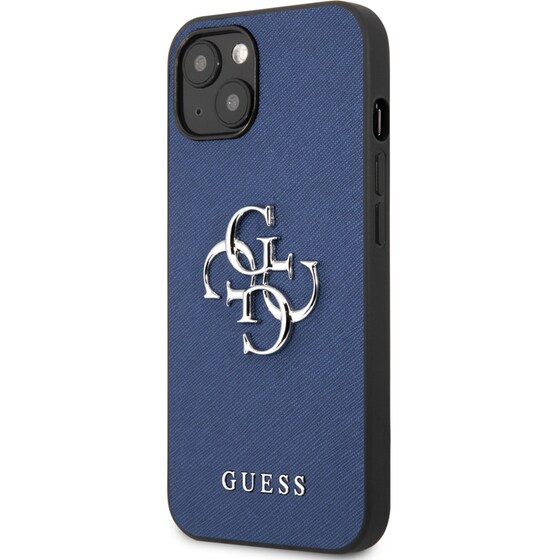 Θήκη Apple iPhone 13 - Guess 4g Logo Collection Hard Case PU Leather - Μπλε image 4