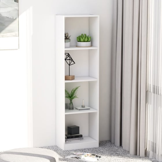 Βιβλιοθήκη VidaXL από Μοριοσανίδα 40x24x142 cm - Λευκό image 1