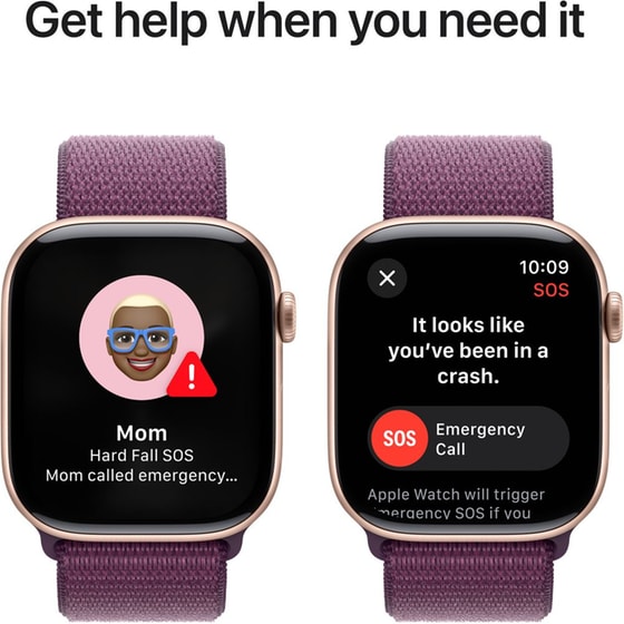 Apple Watch Series 10 GPS + Cellular 42mm Rose Gold Aluminum Case with Plum Sport Loop image 4