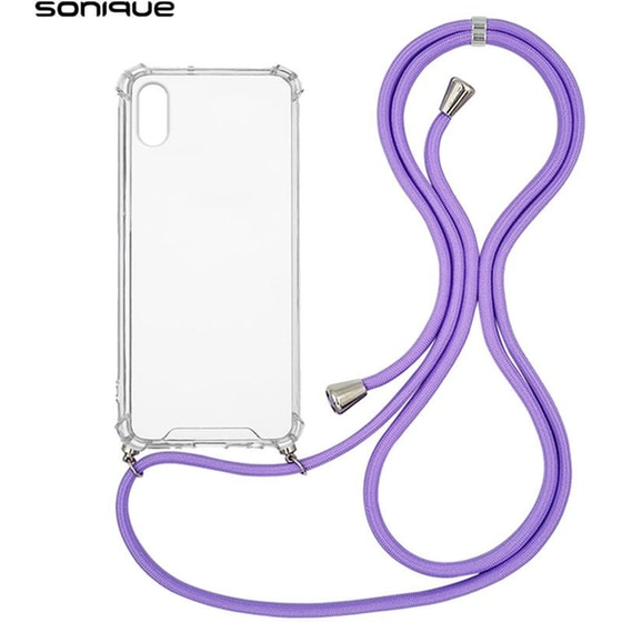 Θήκη Apple iPhone X / iPhone XS - Sonique με Κορδόνι Armor Clear - Λιλά image 0