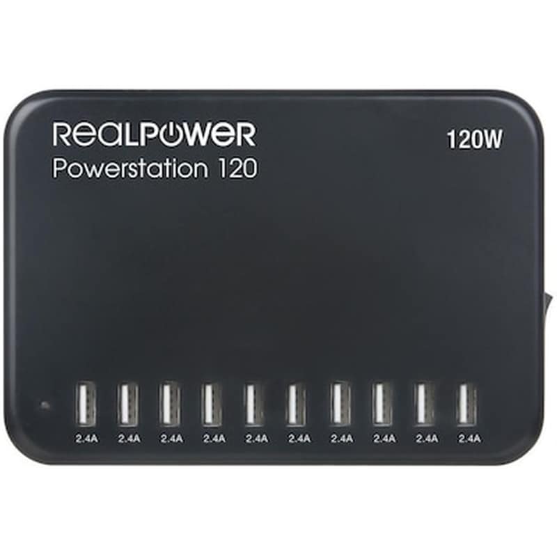 REALPOWER Βάση Φόρτισης Realpower Power Station 120w (10 Usb-ports) Black